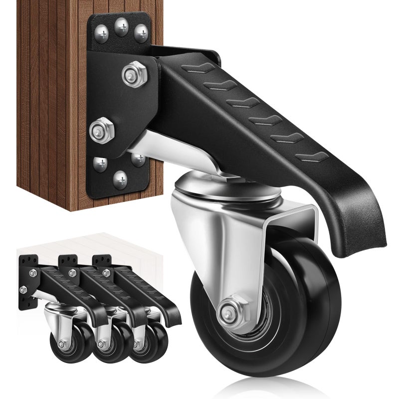 SPACECARE Retractable Workbench Casters Kit, Heavy Duty Workbenches Wheels with 700 lbs Capacity, Adjustable Workbench Casters for Workbenches, Tables, and Cabinets, Easy to Install 4 Pack - Image 1